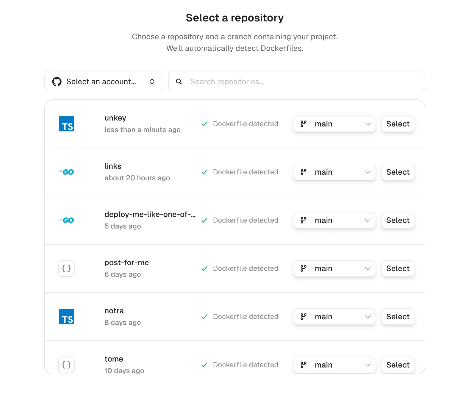 Repository selection